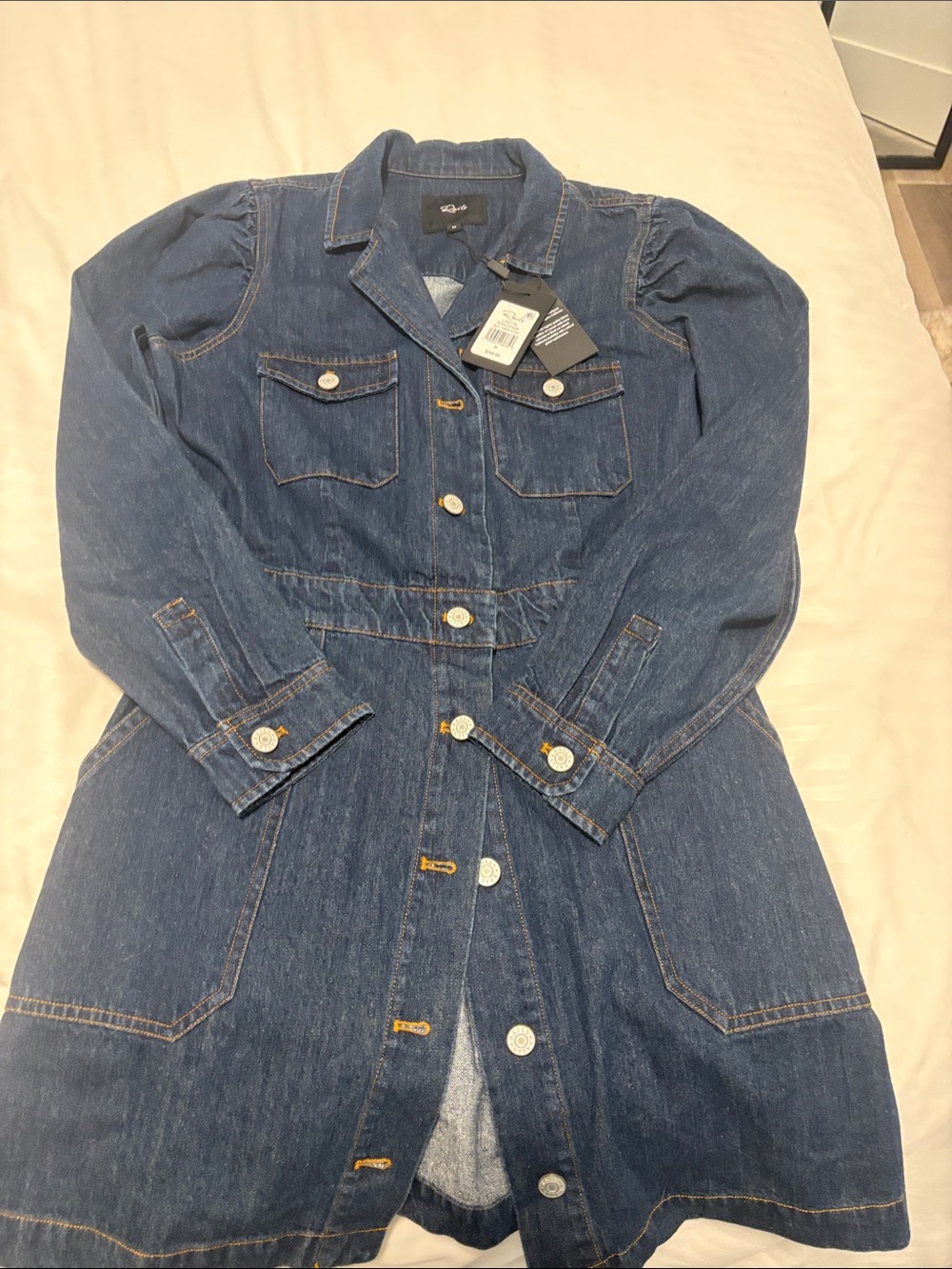 Rails Dark Denim Mini Dress Coat - Blue